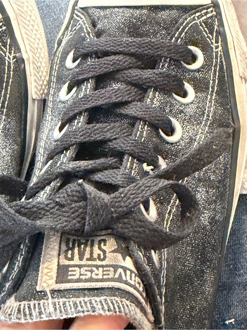 Converse Chuck Taylor All Star Low Top Washed Black Canvas Lace Up 545026F Sz 8